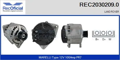 Alternador Land Rover RANGE ROVER II · Land Rover RANGE ROVER I · Land Rover DISCOVERY I