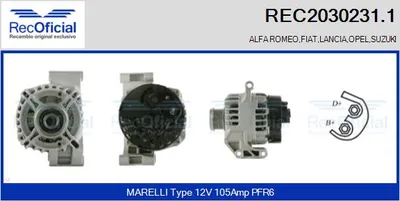 Alternador Fiat STRADA Pickup · Fiat PUNTO · Opel AGILA