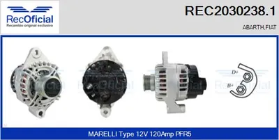 Alternador Abarth 500 / 595 / 695 · Abarth 500C / 595C / 695C