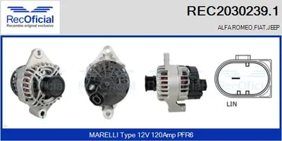 Alternador Alfa Romeo GIULIETTA · Fiat 500L · Jeep RENEGADE SUV