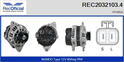 Alternador Hyundai ACCENT I · Hyundai LANTRA II Estate · Hyundai COUPE I