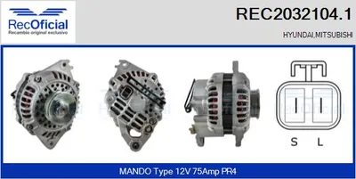 Alternador Mitsubishi COLT III · Mitsubishi ECLIPSE I · Mitsubishi GALANT VI Saloon