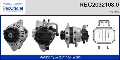 Alternador Hyundai H-1 / STAREX Bus · Hyundai H-1 Van · Hyundai H-1 Platform/Chassis