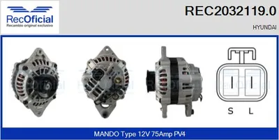 Alternador Hyundai LANTRA I · Hyundai PONY · Hyundai PONY / EXCEL Saloon