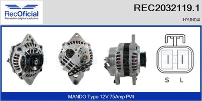 Alternador Hyundai LANTRA I · Hyundai PONY · Hyundai PONY / EXCEL Saloon