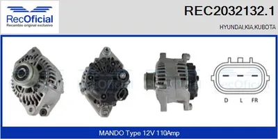 Alternador Hyundai SONATA V · Kia MAGENTIS II · Kia CARENS III MPV