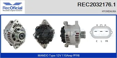 Alternador Hyundai SANTA FÉ II · Kia SORENTO II · Kia OPTIMA