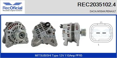 Alternador Renault KANGOO · Renault CLIO II · Renault KANGOO Express