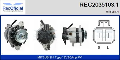 Alternador Mitsubishi PAJERO I · Mitsubishi L 300 III Van · Mitsubishi PAJERO I Canvas Top