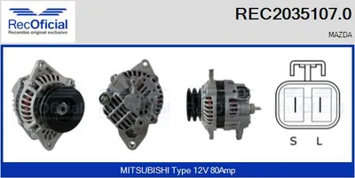 Alternador Mazda 626 V · Mazda 626 V Hatchback · Mazda 626 V Station Wagon