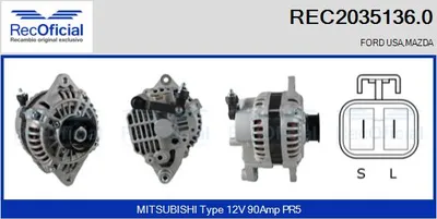 Alternador Mazda XEDOS 6 · Mazda 323 F V · Mazda MX-3
