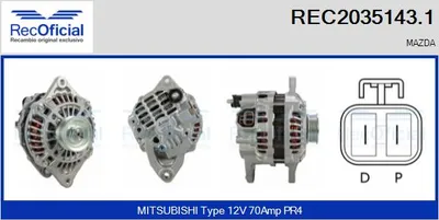 Alternador Mazda 323 C V · Mazda 323 F V · Mazda MX-3