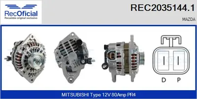 Alternador Mazda 626 V · Mazda 626 V Hatchback · Mazda 626 V Station Wagon