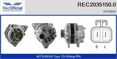 Alternador Mitsubishi COLT II · Mitsubishi CORDIA · Mitsubishi LANCER III