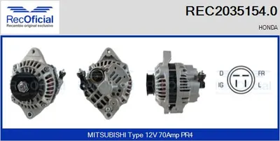 Alternador Honda CIVIC V Saloon · Honda CIVIC V Coupe · Honda CRX III