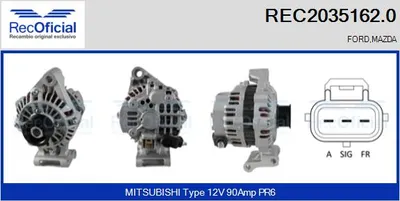 Alternador Ford FIESTA V · Ford FUSION · Mazda 2