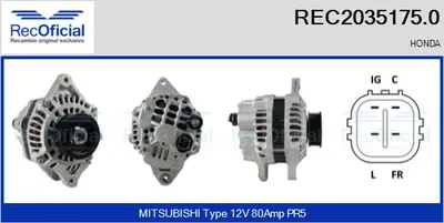 Alternador Honda JAZZ II · Honda CIVIC VIII Hatchback
