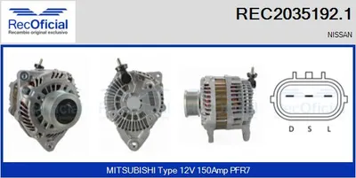 Alternador Nissan PATHFINDER III · Nissan NAVARA NP300