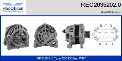 Alternador Nissan NAVARA NP300 · Nissan QASHQAI I · Nissan X-TRAIL II