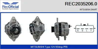 Alternador Smart FORFOUR · Mitsubishi COLT VI · Mitsubishi COLT CZC VI Convertible