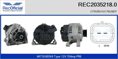 Alternador Citroën C15 Box Body/MPV · Citroën JUMPY I · Fiat SCUDO Bus