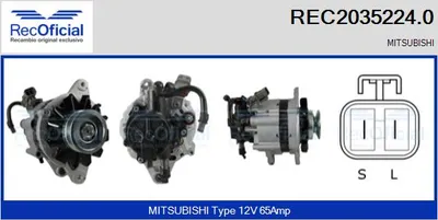 Alternador Mitsubishi COLT III · Mitsubishi LANCER IV · Mitsubishi SPACE WAGON