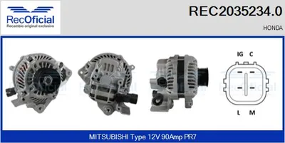 Alternador Honda FR-V · Honda CIVIC VIII Hatchback · Honda CIVIC VIII Saloon