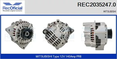 Alternador Mitsubishi SPACE WAGON · Mitsubishi SPACE RUNNER