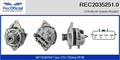Alternador Citroën C-CROSSER · Peugeot 4007 · Mitsubishi OUTLANDER II