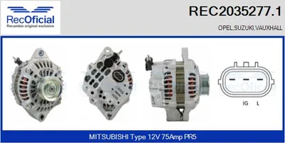 Alternador Suzuki SWIFT III · Suzuki SX4 · Opel AGILA