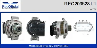 Alternador Mazda 6 Saloon · Mazda 3 · Mazda CX-7