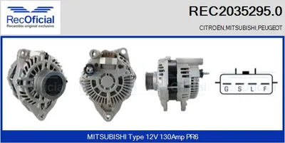 Alternador Mitsubishi LANCER VIII · Mitsubishi LANCER VIII Sportback · Mitsubishi ASX