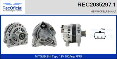 Alternador Renault MASTER III Van · Renault MASTER III Platform/Chassis · Opel MOVANO B Van