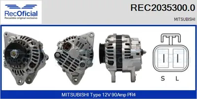 Alternador Mitsubishi COLT IV · Mitsubishi GALANT VII · Mitsubishi GALANT VII Saloon