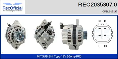 Alternador Opel AGILA · Suzuki SPLASH · Suzuki SWIFT IV
