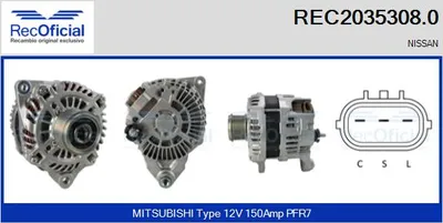 Alternador Nissan PATHFINDER III · Nissan NAVARA NP300 · Nissan NAVARA NP300 Platform/Chassis