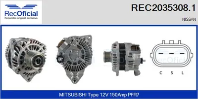 Alternador Nissan PATHFINDER III · Nissan NAVARA NP300 · Nissan NAVARA NP300 Platform/Chassis
