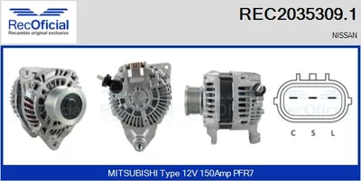 Alternador Nissan PATHFINDER III · Nissan NAVARA NP300 · Nissan MURANO II