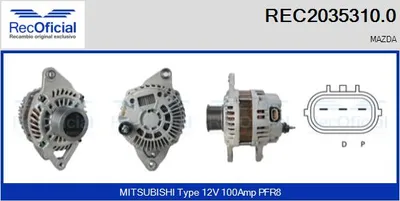 Alternador Mazda CX-7 · Mazda 6 Hatchback · Mazda 6 Saloon