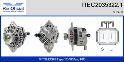 Alternador Subaru LEGACY II · Subaru LEGACY I · Subaru IMPREZA Saloon