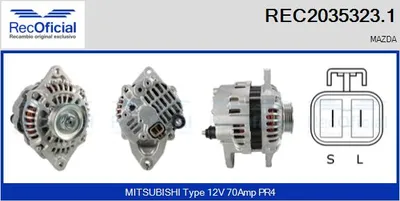 Alternador Mazda E Van · Mazda E Platform/Chassis