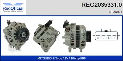 Alternador Mitsubishi OUTLANDER I · Mitsubishi GRANDIS