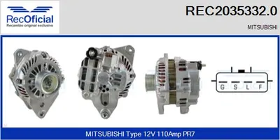Alternador Mitsubishi OUTLANDER I · Mitsubishi LANCER VII · Mitsubishi LANCER VII Estate