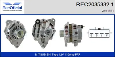 Alternador Mitsubishi OUTLANDER I · Mitsubishi LANCER VII · Mitsubishi LANCER VII Estate