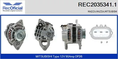 Alternador Mitsubishi PAJERO IV · Mazda 2 · Mitsubishi PAJERO IV Van