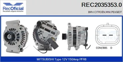 Alternador Mini MINI · Peugeot 207 · Citroën C4 PICASSO I MPV