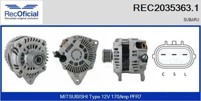 Alternador Subaru FORESTER · Subaru OUTBACK · Subaru LEGACY V