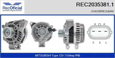 Alternador Subaru XV · Subaru FORESTER · Subaru IMPREZA Hatchback