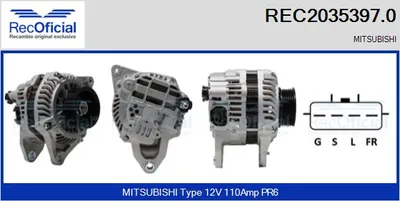Alternador Mitsubishi OUTLANDER I · Mitsubishi LANCER VII · Mitsubishi LANCER VII Estate