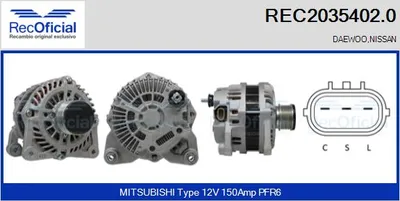 Alternador Nissan NV200 / EVALIA Bus · Nissan JUKE · Nissan NOTE